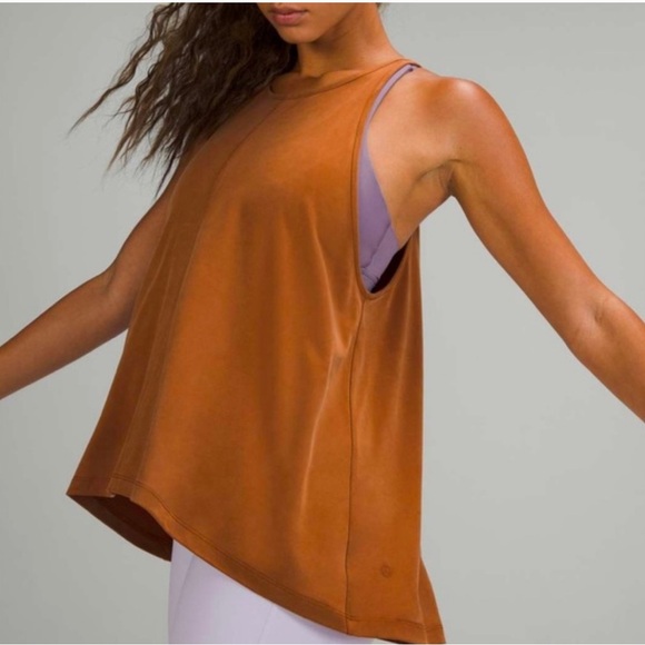 Lululemon Squad Goals Tank Size 6 Cotton SDBR Spiced Bronze NEW NWT - Picture 6 of 6